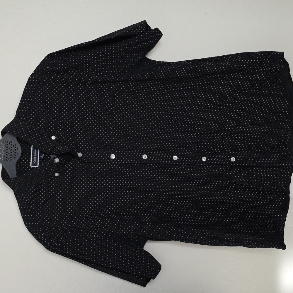 Club Room Men's Black Polka Dot Button Down Shirt